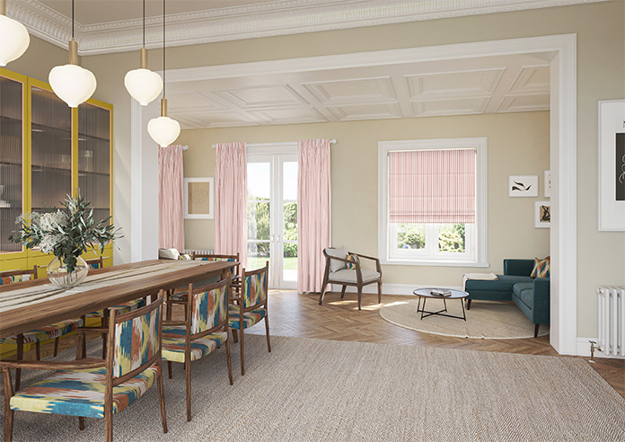 Lace Stripes, Toast Orange - Roman Blind - Image 6